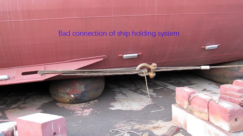 Bad connection of cables is the high risk in airbag ship launching projects